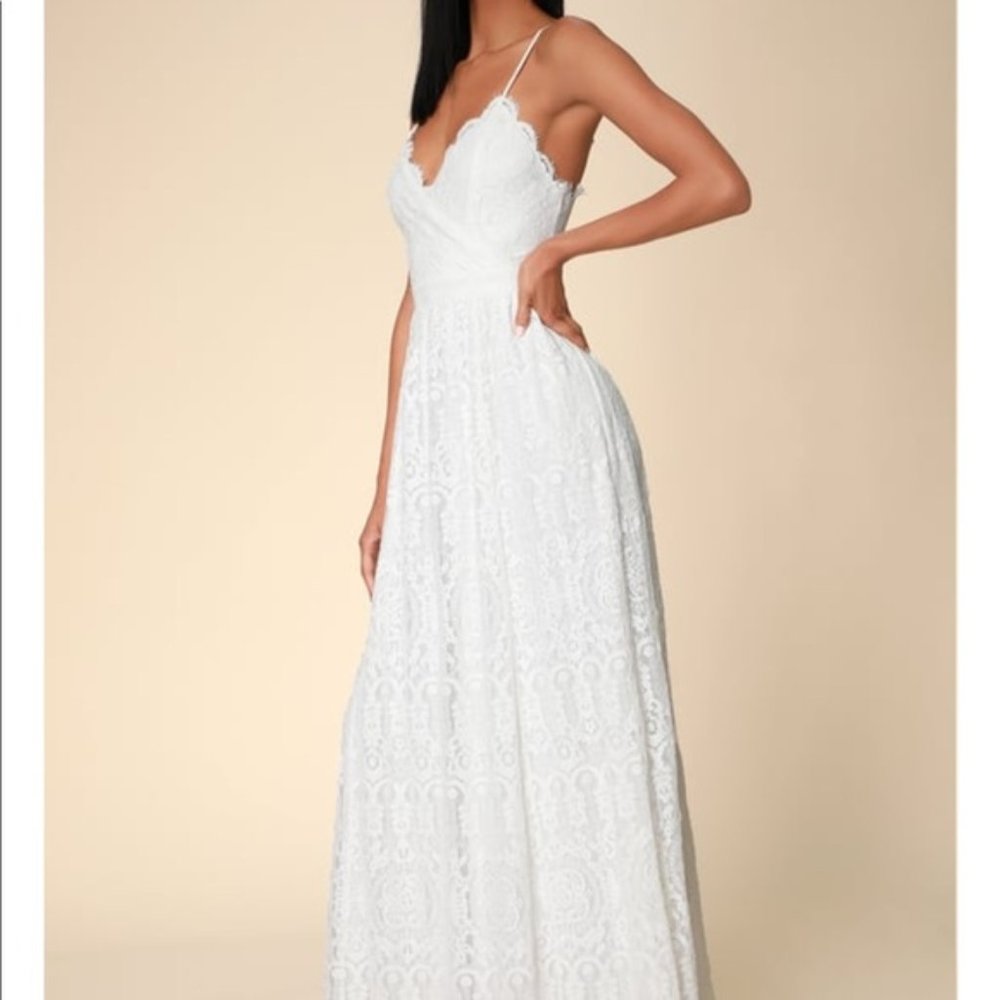 NWT Lulu's Unending Love Lace Dress White XS